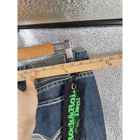 Rock & Roll Cowboy Denim Pistol Straight Jeans 40x34 Regular Straight Leg Blues - Picture 7 of 7